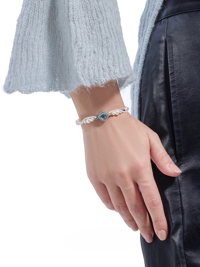 Double - layer wrapped pearl bracelet - jewelry - weilin.com