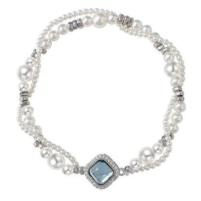 Double - layer wrapped pearl bracelet - jewelry - weilin.com