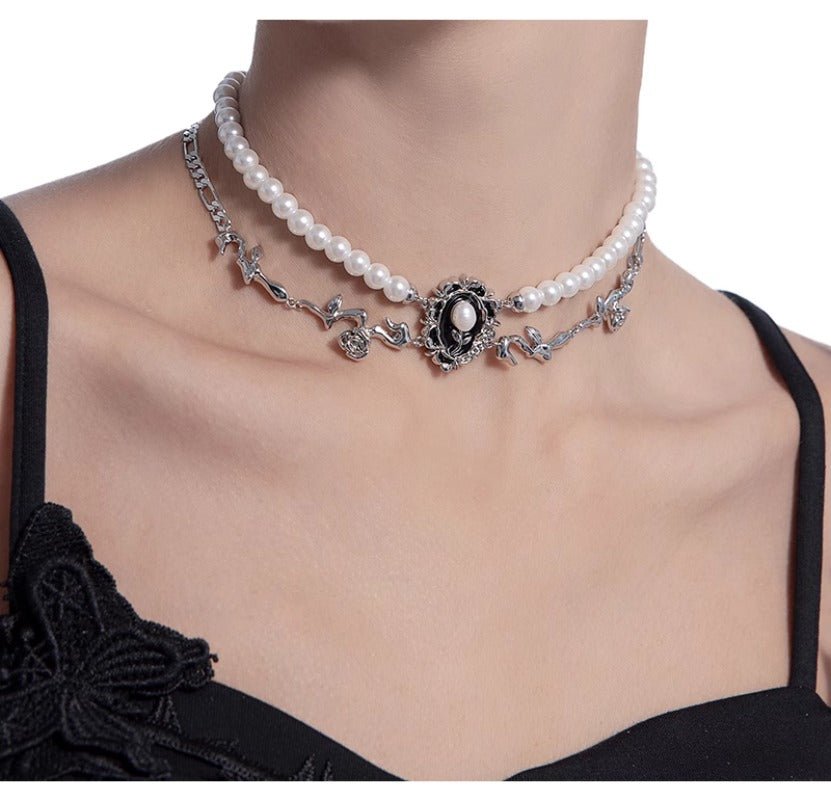 Double - strand pearl necklace - jewelry - weilin.com