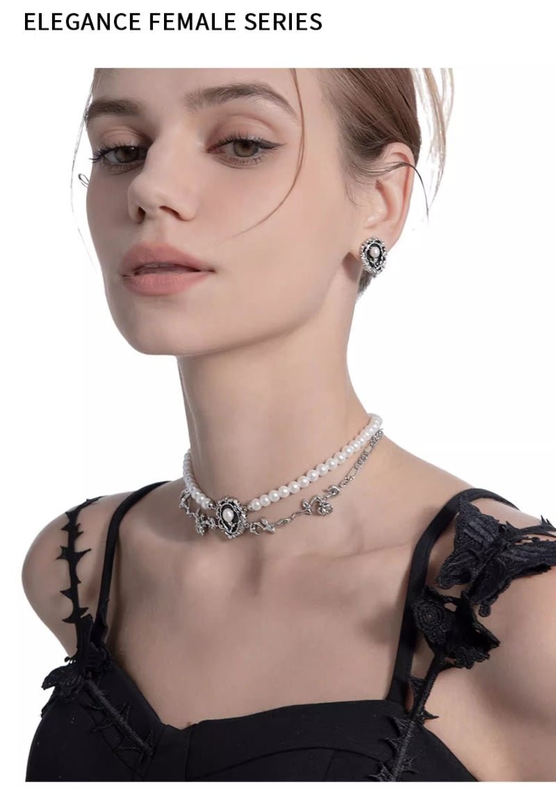 Double - strand pearl necklace - jewelry - weilin.com