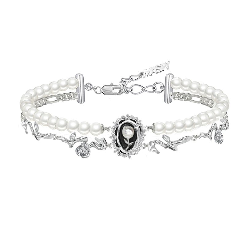 Double - strand pearl necklace - jewelry - weilin.com