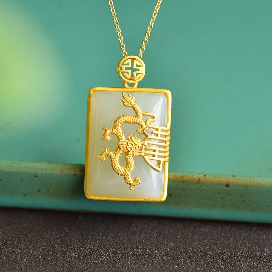 Dragon Plaque Pendant - jewelry - weilin.com