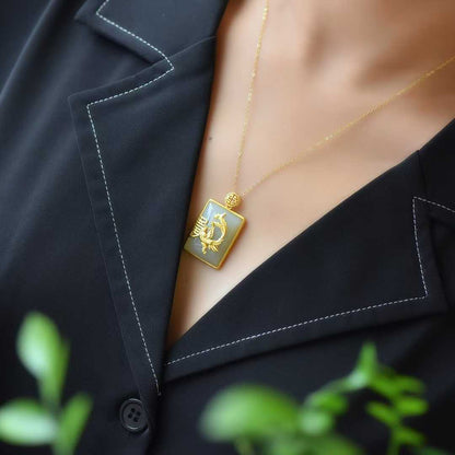 Dragon Plaque Pendant - jewelry - weilin.com