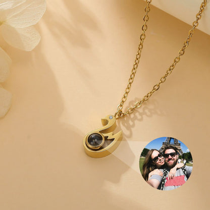 Photo Projection Swan Necklace