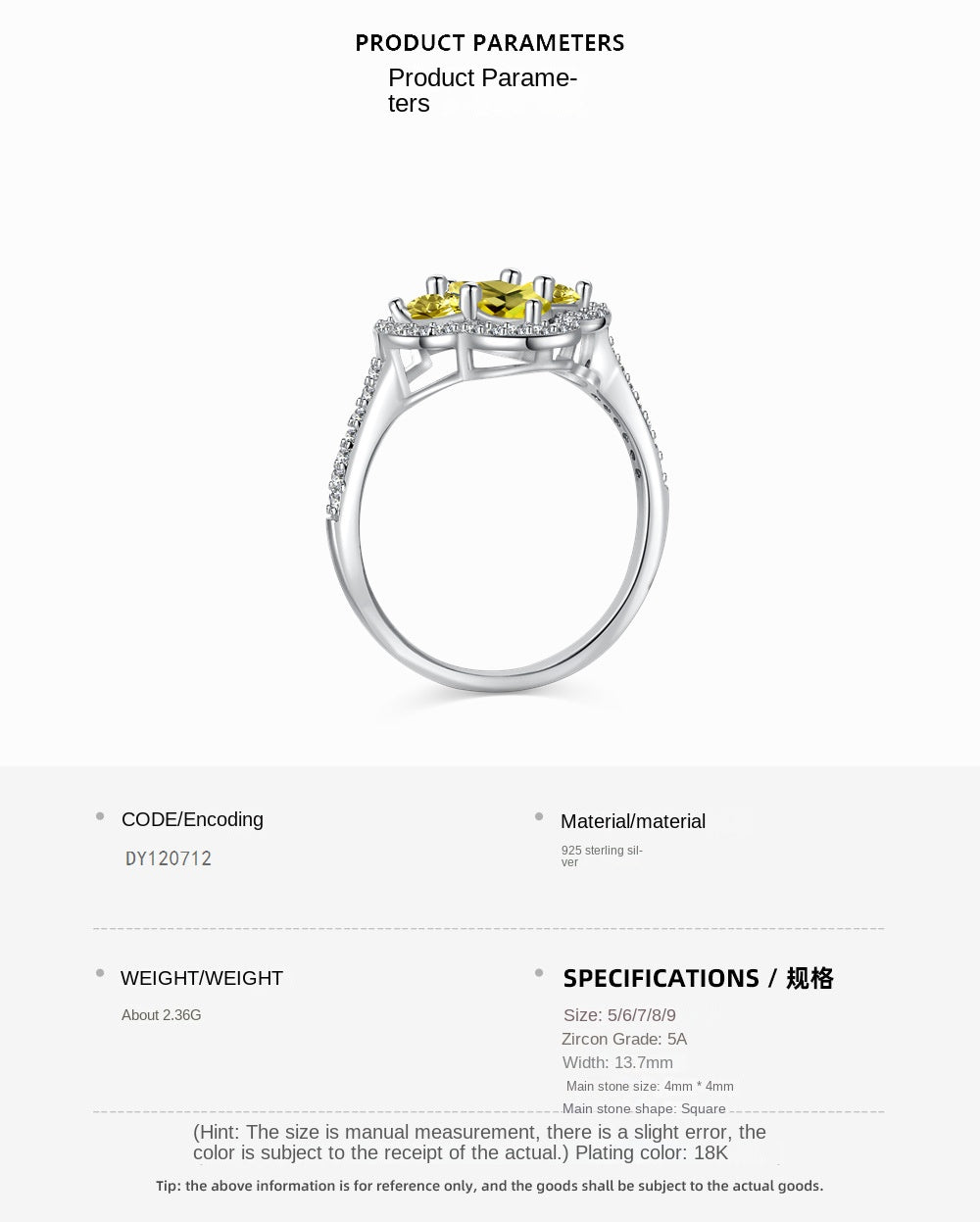 Classic noble shining ice flower cut high carbon diamond zircon ring - jewelryweilin