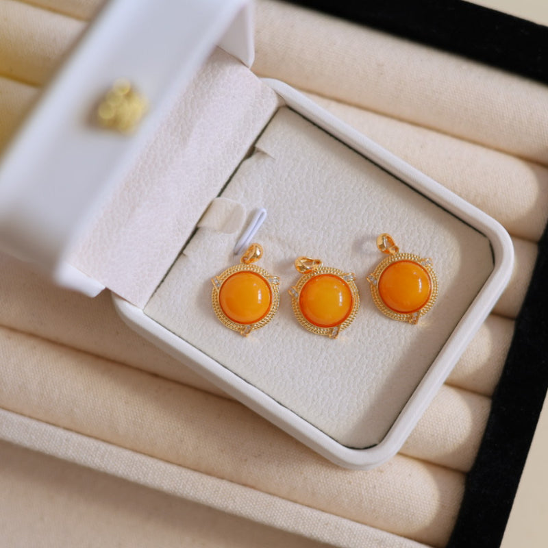 Natural Beeswax Amber Pendant