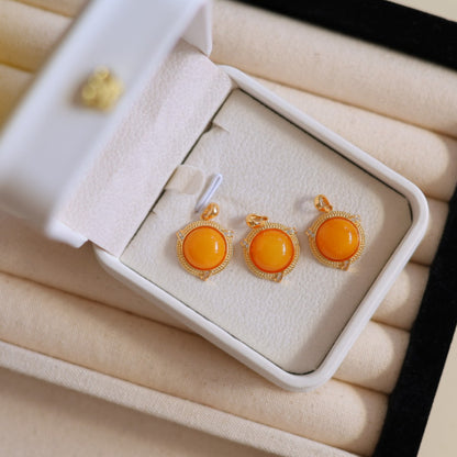 Natural Beeswax Amber Pendant