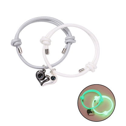 Alloy luminous couple bracelet