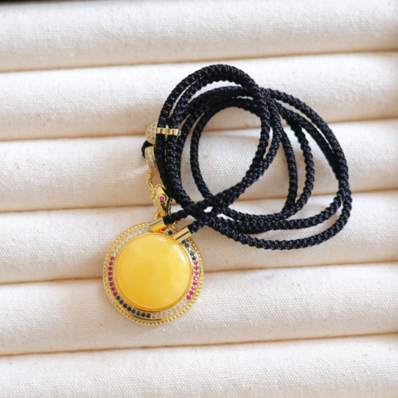 Natural Chicken Fat Yellow Beeswax Pendant