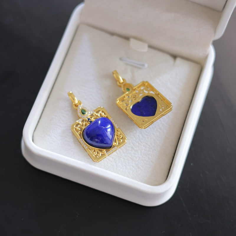 Natural Lapis Lazuli Heart Pendant