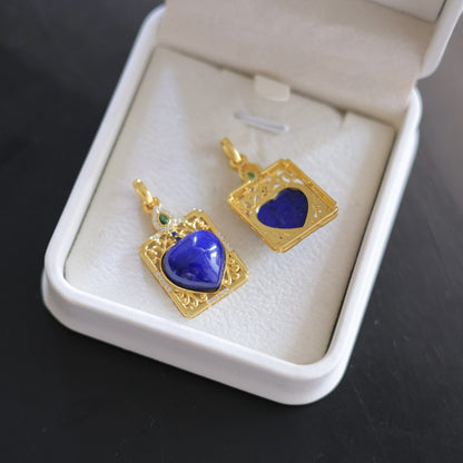 Natural Lapis Lazuli Heart Pendant