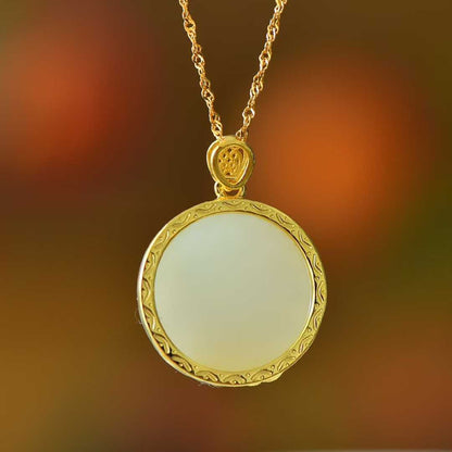 925 Silver Inlaid Hetian Nephrite "Ride the Wind and Break the Waves" Pendant