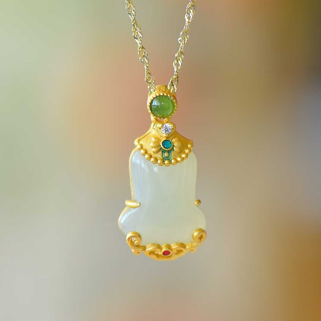 Elegant qipao jewelry set featuring premium Hetian jade and antique silver craftsmanship"