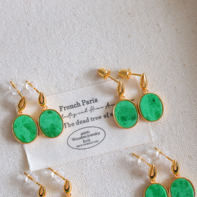 Natural Burmese Jadeite Earrings