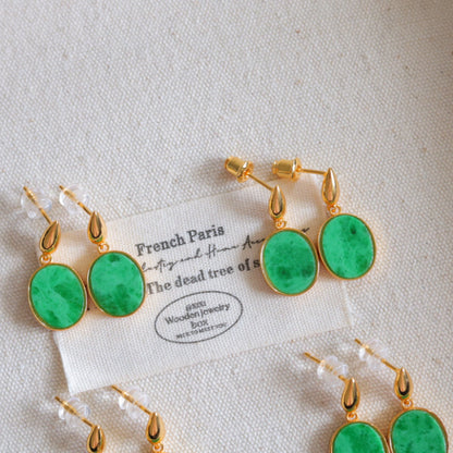 Natural Burmese Jadeite Earrings