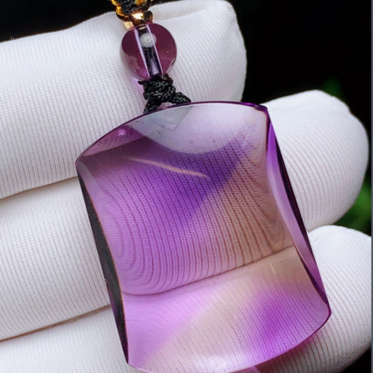 Natural Amethyst Safety Plaque Pendant