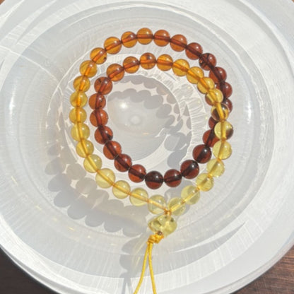 Rainbow amber beaded pendant