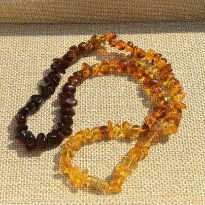 Rainbow conformal amber necklace