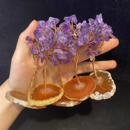 Natural Agate Slice Mini Money Tree