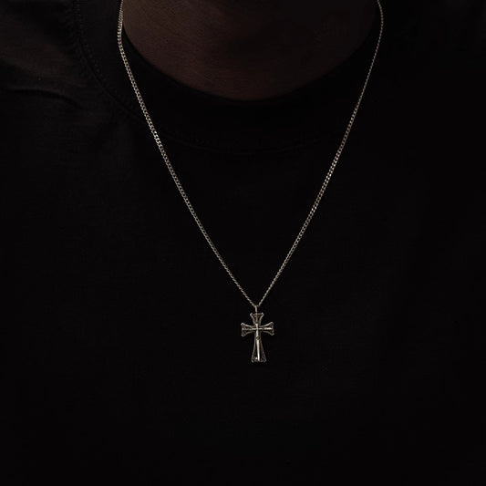Zircon cross pendant hip-hop necklace