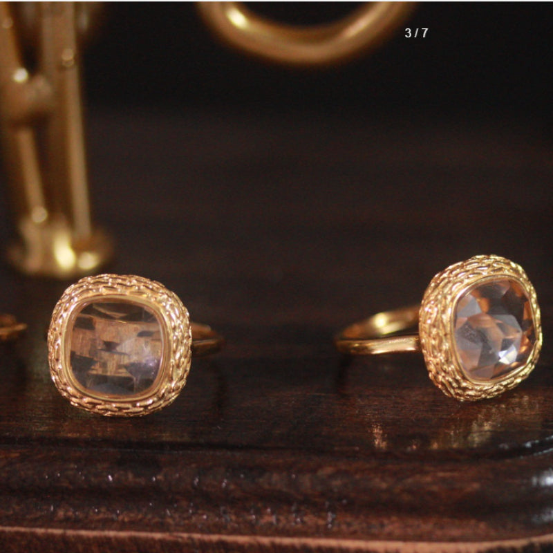 Natural White Crystal Ring