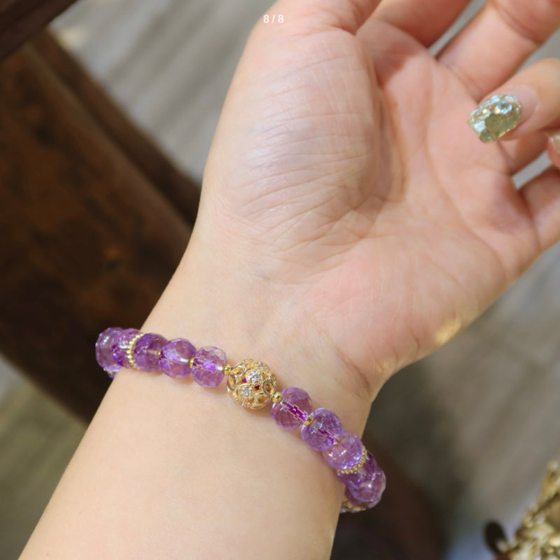 Natural Amethyst Faceted Bracelet