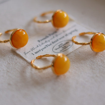 Natural Beeswax Amber Ring