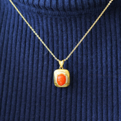 Natural Nanhong Agate Pendant