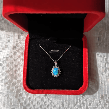 Elegant and noble blue zircon exquisite craftsmanship inlaid pendant necklace - jewelry - weilin.com