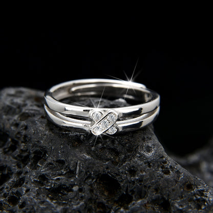 Elegant design double cross knot ring - jewelry - weilin.com