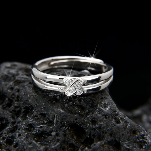 Elegant design double cross knot ring - jewelry - weilin.com