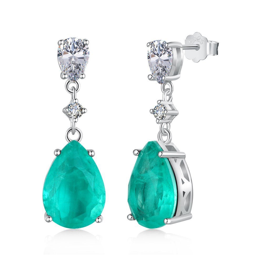 Elegant green teardrop earrings - jewelry - weilin.com