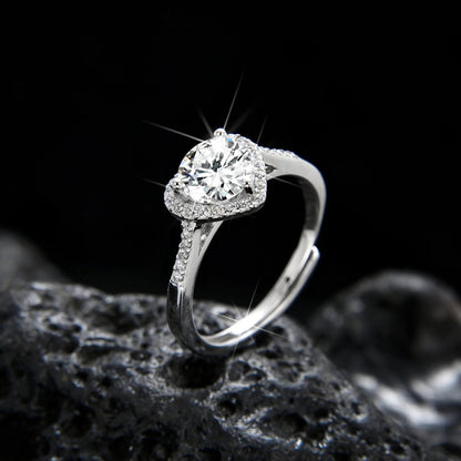 Elegant Heart Cubic Zirconia Ring - jewelry - weilin.com