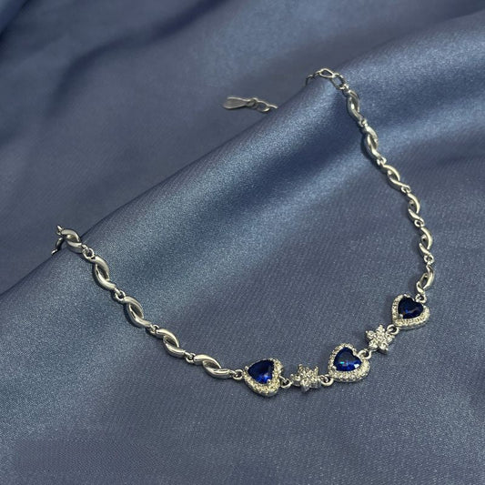 Elegant Heart - Shaped Spinel Sterling Silver Bracelet - jewelry - weilin.com