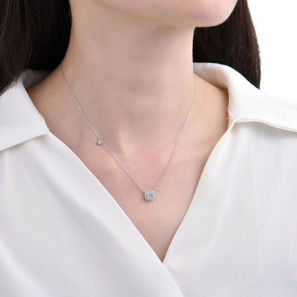 Elegant square zirconia pendant necklace - jewelry - weilin.com