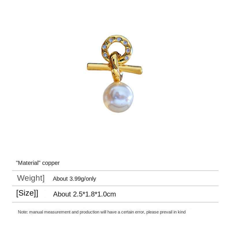 Elegant Vintage Zircon Freshwater Pearl Earrings - jewelry - weilin.com