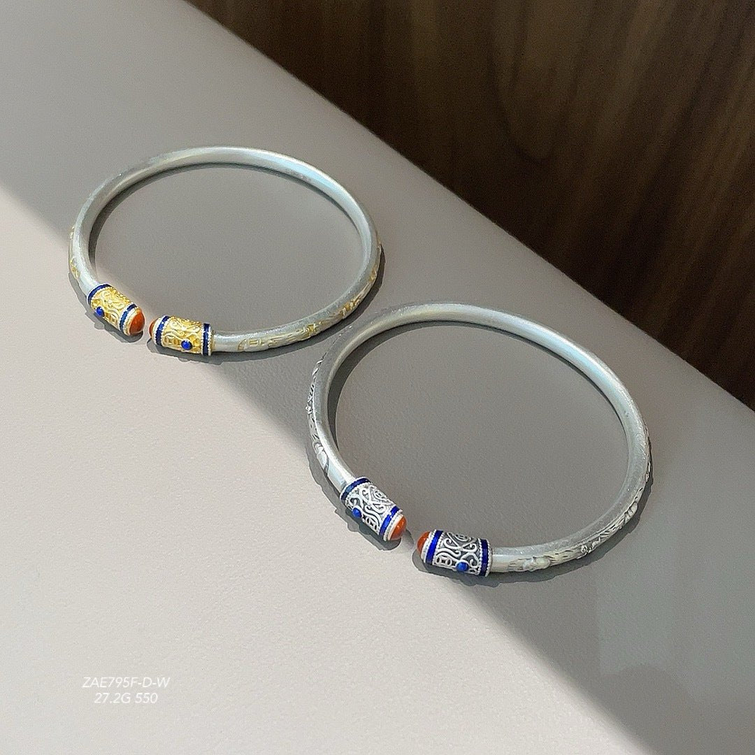 Enamel elephant sterling silver bracelet - jewelry - weilin.com