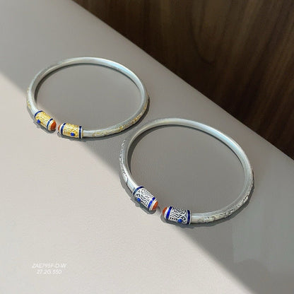 Enamel elephant sterling silver bracelet - jewelry - weilin.com