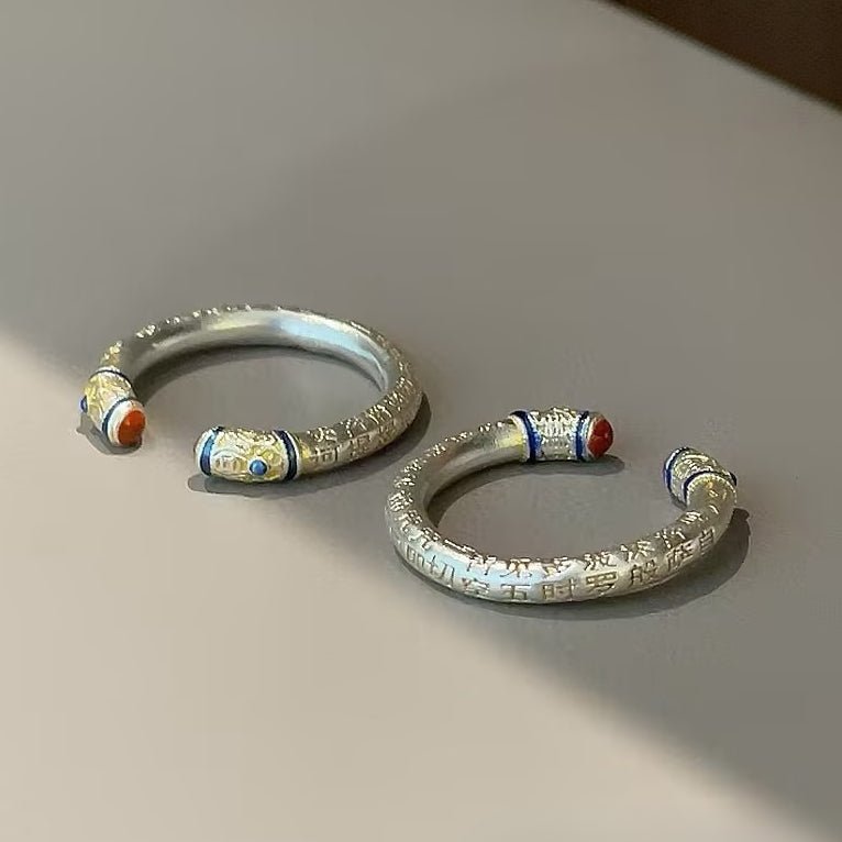 Enamel scripture open sterling silver ring - jewelry - weilin.com