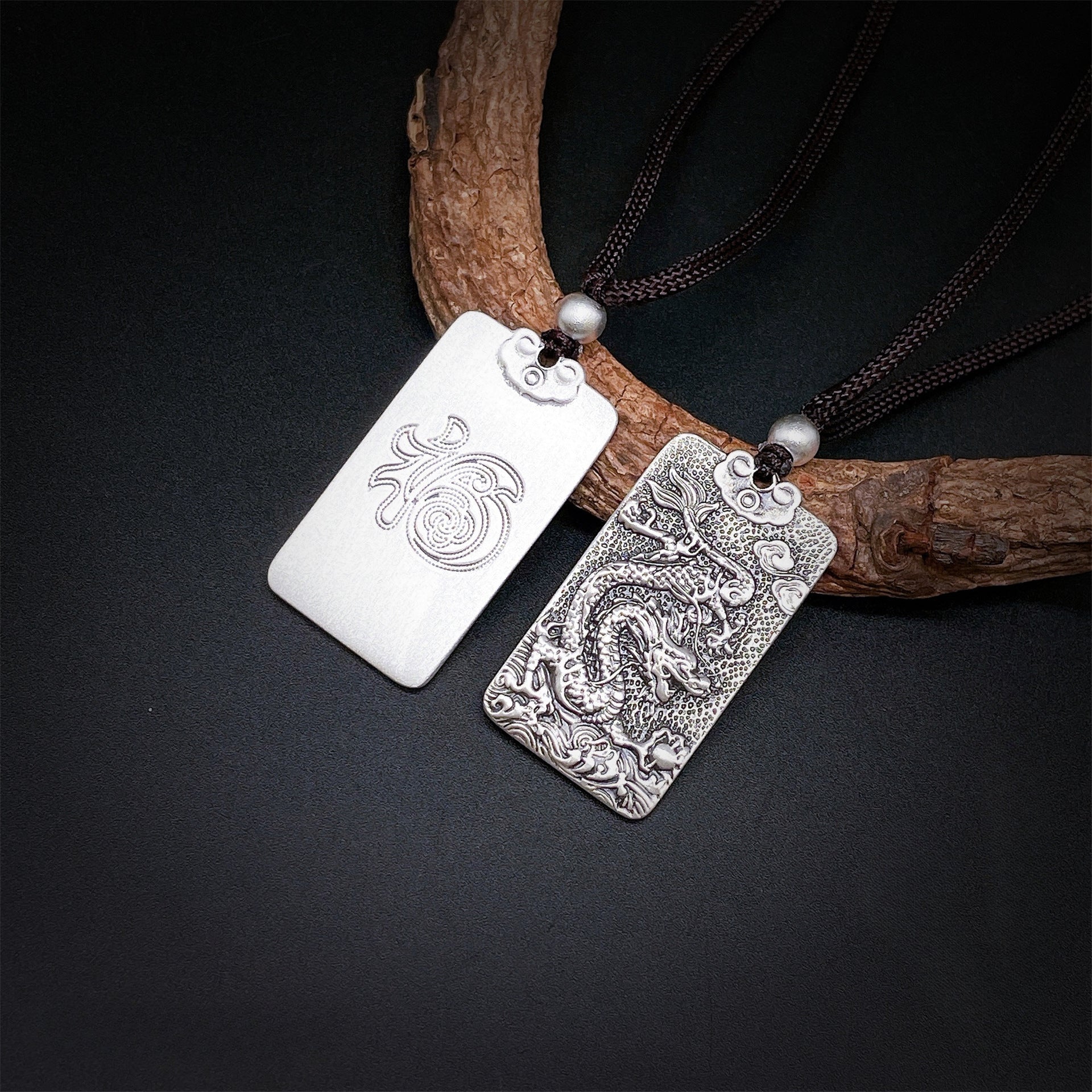 Engraved Chinese Zodiac Sterling Silver Pendant Necklace - jewelry - weilin.com