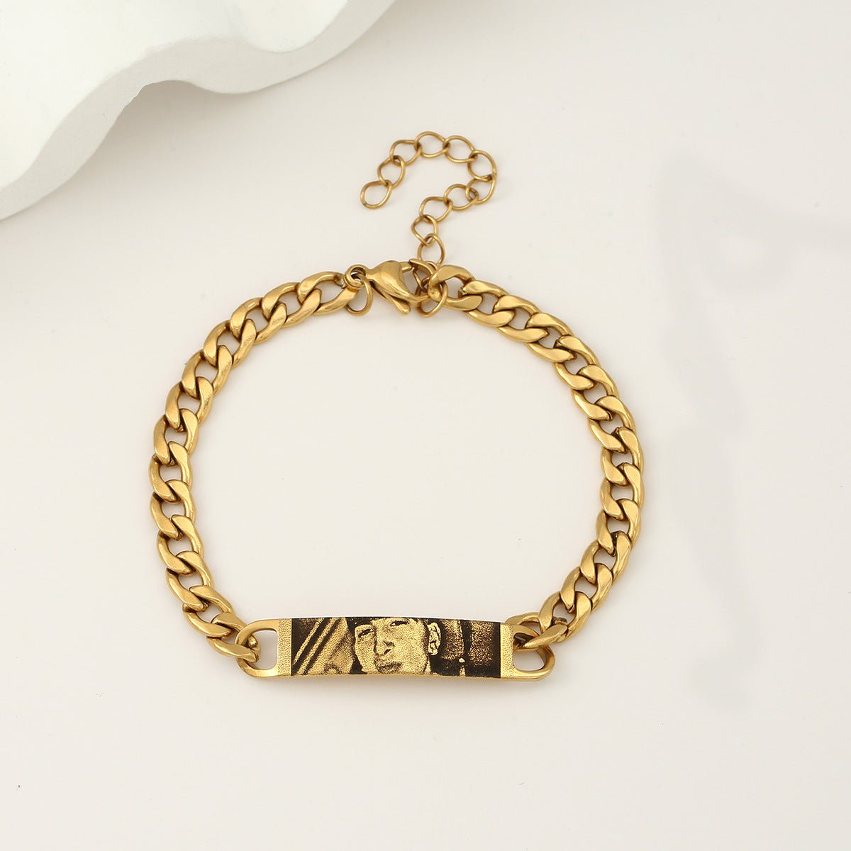 Engraved text and image custom bracelet with eyes - jewelry - weilin.com