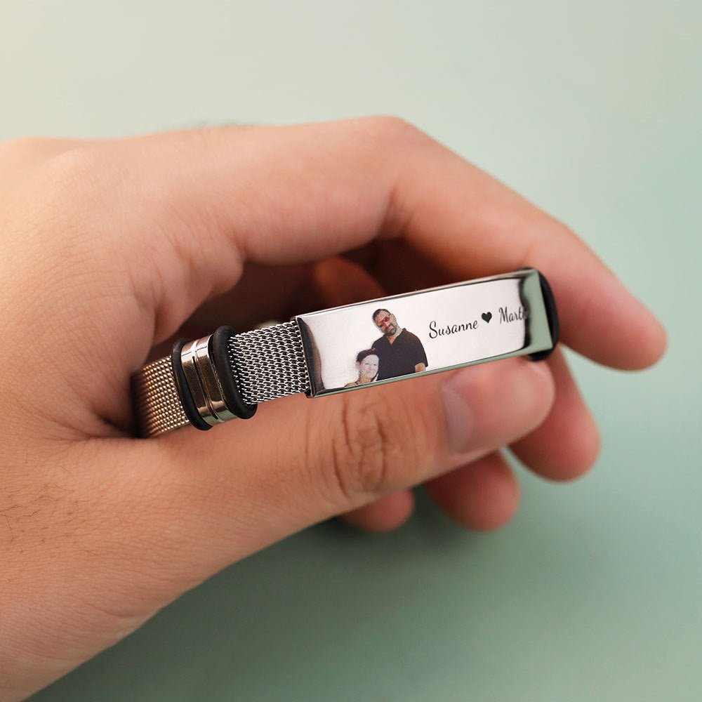 Engraved woven men's bracelet - jewelry - weilin.com