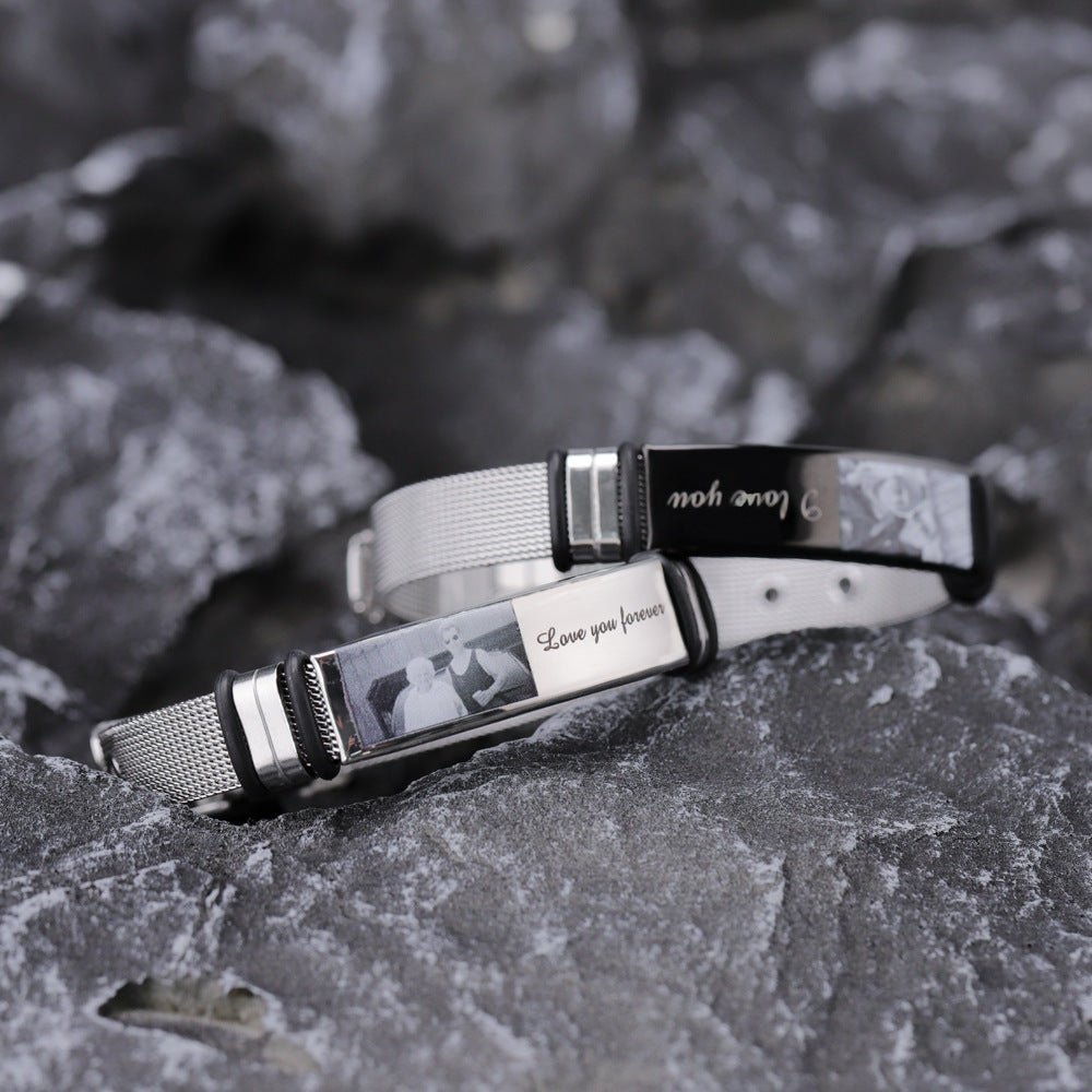 Engraved woven men's bracelet - jewelry - weilin.com