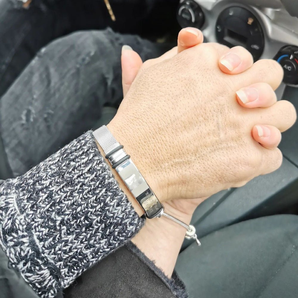 Engraved woven men's bracelet - jewelry - weilin.com