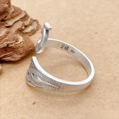 Ethnic Peacock Sterling Silver Ring - jewelry - weilin.com
