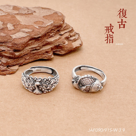 Ethnic Peacock Sterling Silver Ring - jewelry - weilin.com