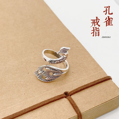 Ethnic Peacock Sterling Silver Ring - jewelry - weilin.com