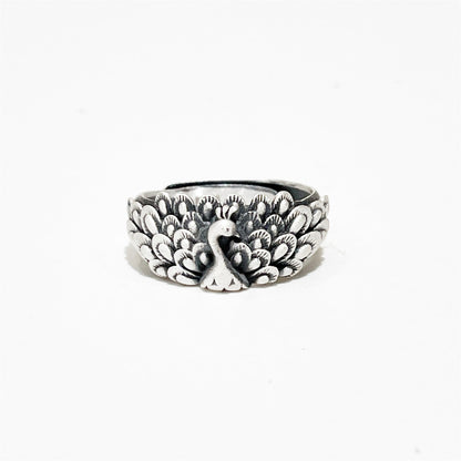 Ethnic Peacock Sterling Silver Ring - jewelry - weilin.com