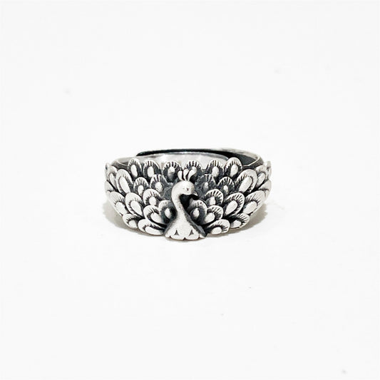 Ethnic Peacock Sterling Silver Ring - jewelry - weilin.com