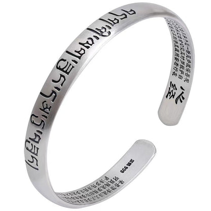 Ethnic scripture sterling silver bracelet for couples - jewelry - weilin.com